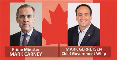 Mark Gerretsen Appointed Chief Government Whip by Prime Minister Mark Carney